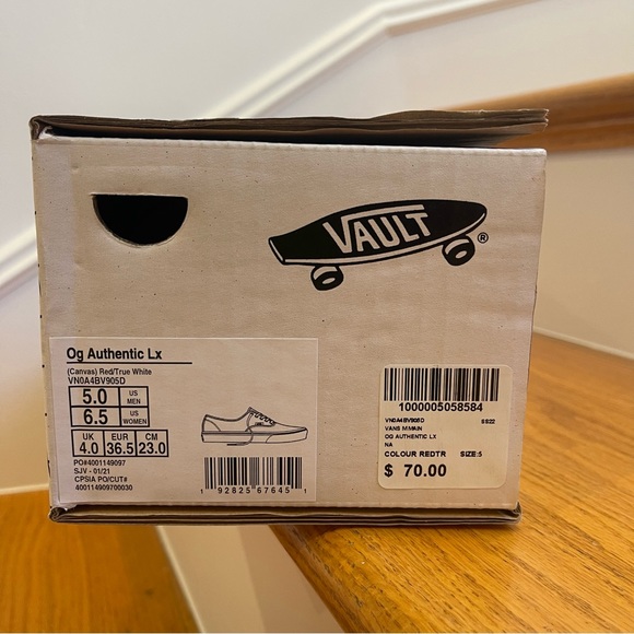 NWT Vans Vault OG Authentic LX in red / true white - Picture 4 of 16